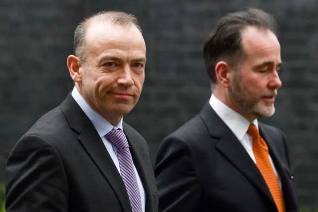 Current Conservative chief whip Chris Heaton-Harris (left) pictured with Chris Pincher (image: AFP/Getty Images)