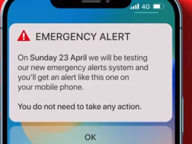 An emergency alert will be sent across UK on 23 April. Picture: Cabinet Office