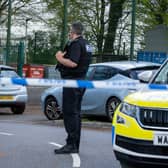 Police forensics continue to search on Castle Canyke, Bodmin. Credit: SWNS