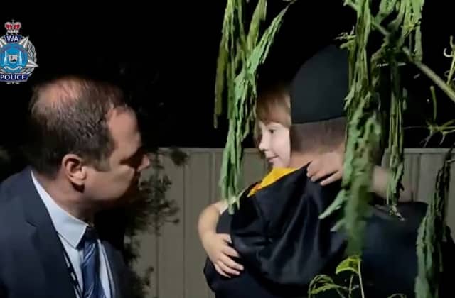 The moment Cleo Smith was rescued by WA Police (Photo: WA Police)