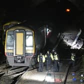 The scene near Fisherton Tunnel between Andover and Salisbury where a train heading to Bristol crashed