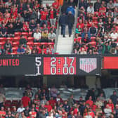 The scoreboard showing the result following the Premier League match between Manchester United and Leeds United at Old Trafford (Getty Images)