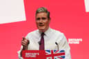 Sir Keir Starmer giving his speech in Liverpool. Credit: Getty