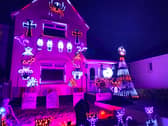 The house in Bristol is covered with around 8,000 lights to raise money for charity at Halloween