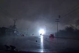 Cameron McNeil drove his car through a tornado in Clarksville, Tennessee on Saturday Picture: Cameron McNeil / SWNS 