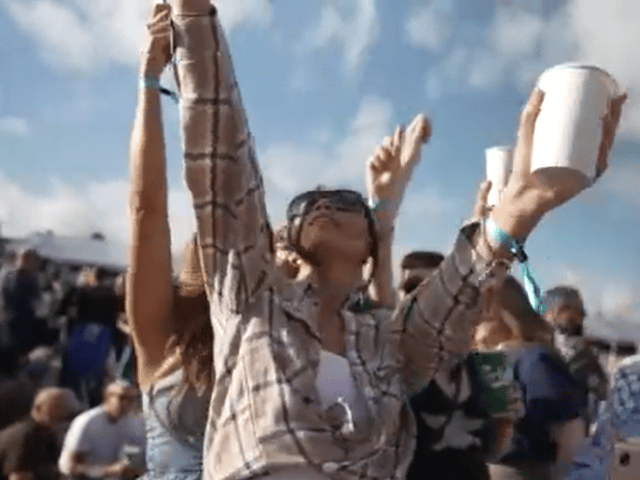 People dancing at a festival