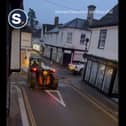 Thieves steal cash machine with forklift