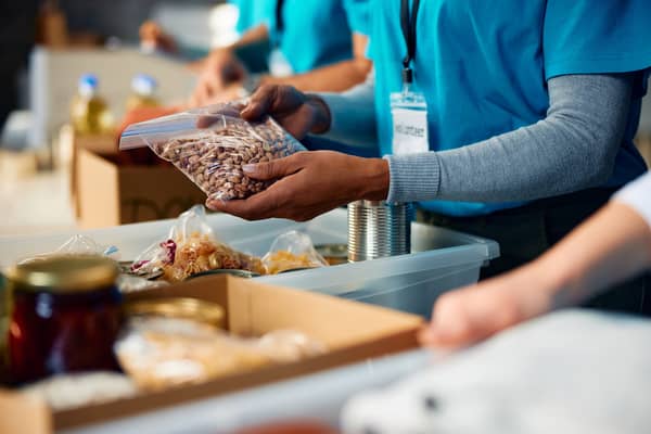 Foodbank distributing food