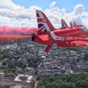 Red Arrows’ pilot’s view of RAF flypast at Trooping the Colour.