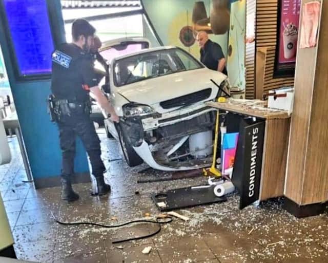 The scene in McDonalds, Thorne Road, Doncaster. Submitted picture