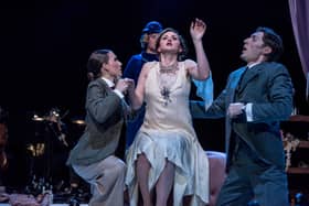 Helen Maree Cooper as Don Ettore, Dominic Mattos as Apollonia, Jane Burnell as Gasparina and Jonah Halton as Don Palagio in Buxton International Festival’s production of La Canterina.