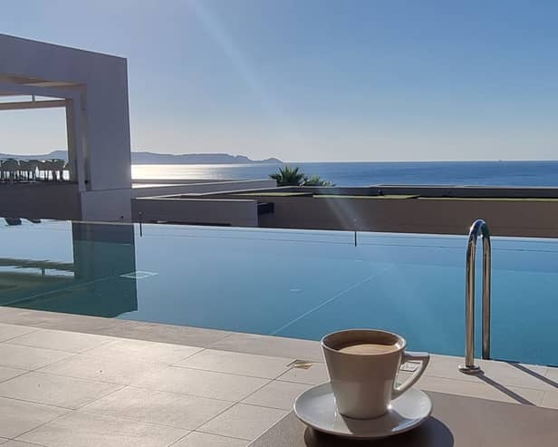The infinity pool outside my room at Mayia Exclusive Resort and Spa.