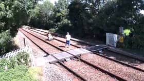 A photoshoot on the railway line.
