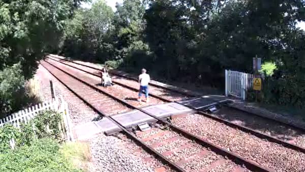 A photoshoot on the railway line.