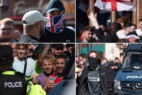 Scenes at the Blackpool 'pro-Britain' rally 