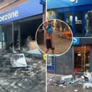 UK Riots: Devastating scenes as yobs set Shoezone on fire and loot high street