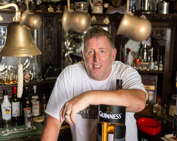 Kev Marchant owner of The Winchester, which has been voted Britain's Best Pub Shed. 