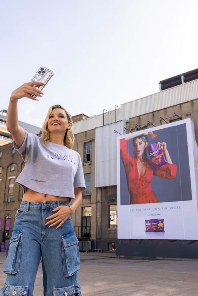Ashley Roberts embraces her sweat after an embarrassing 'wardrobe malfunction' at a movie premiere saw her pictured with sweaty armpits.
