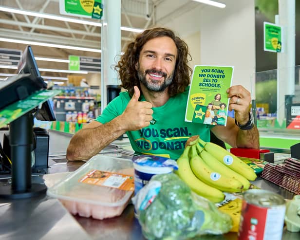 Joe Wicks helps Asda to launch its new Cashpot for School initiative, which aims to make millions of pounds available to primary schools through its Rewards loyalty programme
