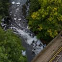 Foam floating along the River Tame after reports of pollution