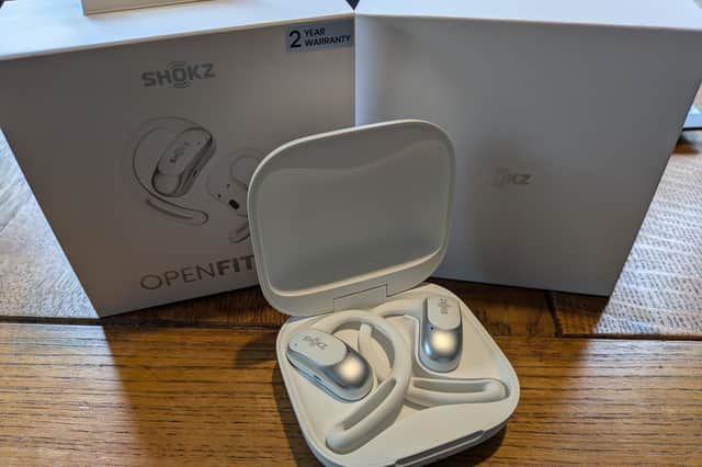 The Shokz OpenFit Air bone conducting ear buds we reviewed