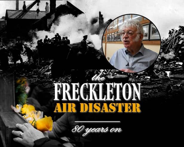 David Madden (inset) was interviewed for a new documentary about the Freckleton Air Disaster, where he watched most of his classmates get killed 80 years ago.