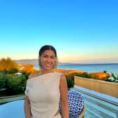 Jordan Bernard enjoying golden hour from the hotel’s rooftop bar.