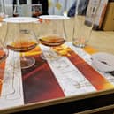 Three brandy glasses during Ararat factory tour