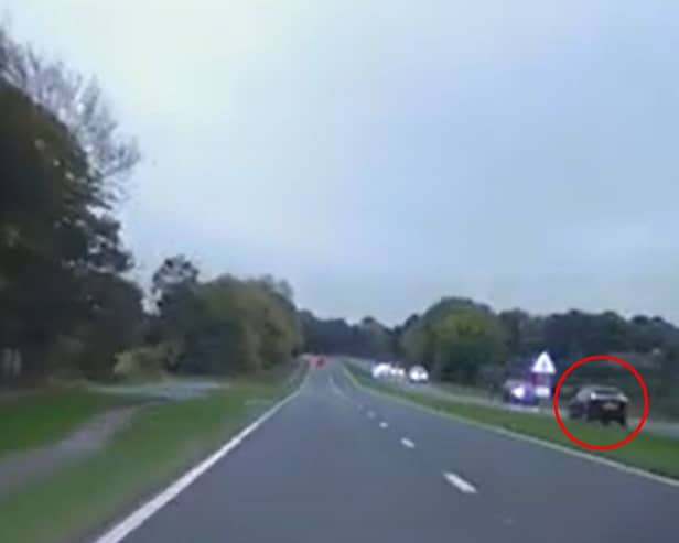 80mph dangerous driver drives head-on towards oncoming traffic.