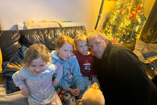 Dean Thomas says his choldren have been saddened after Santa was stolen from their garden.