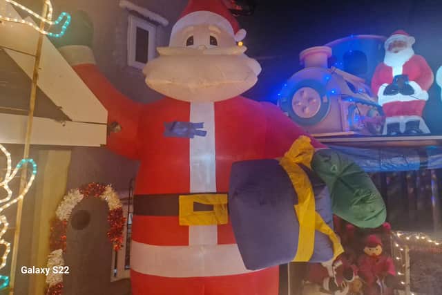 Stolen - the giant 20ft Santa taken from Dean Thomas' Condor Grove garden.