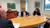 From left, Brunswick PACT chairman Brian Roberts, Home Secretary Yvette Cooper and policing minister Dame Diana Johnson at the Home Office discussing the NationalWorld campaign Silent Crime on November 21, 2024