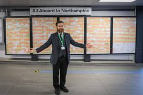 Elliot Badger with his huge collection of railway tickets. 