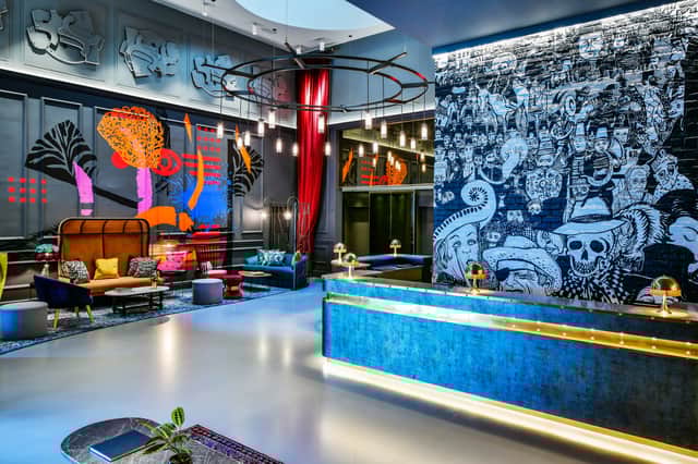 The stylish lounge at London Andaz hotel.