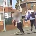 The moment Ellis Dismore attacked the underage girl in the street.
