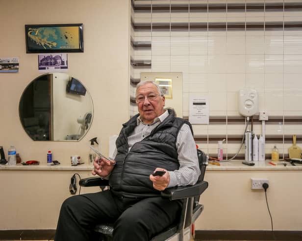 Melvin Eley at his barbershop in Stechford, Birmingham.