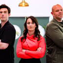 Great British Menu judges for 2025 - Ed Gamble (L), Lorna McNee (C), Tom Kerridge (R)