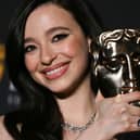 US actress Mikey Madison poses with the award for Best leading actress for "Anora" during the BAFTA British Academy Film Awards ceremony at the Royal Festival Hall, Southbank Centre, in London, on February 16, 2025.