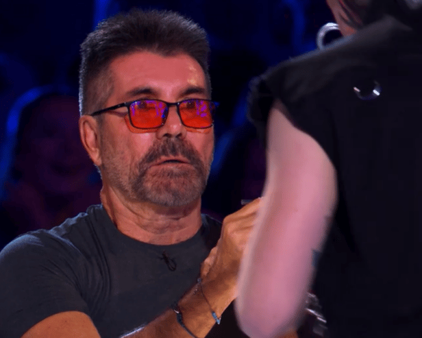 Simon Cowell was visibly shocked during Auzzy Blood's Britain's Got Talent performance.