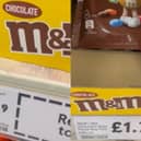 New bag of M&Ms costs same price as old bag but weighs 13g less.