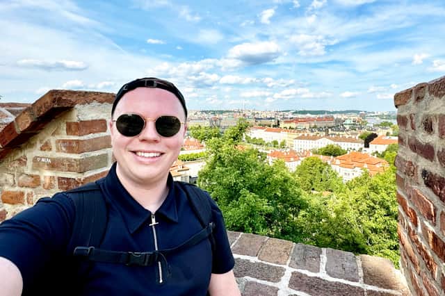 Robbie Watson, 31, from Luton, flew to Prague for 15 hours after bagging £36 return flights - and says it cost the same as a theatre trip to London.