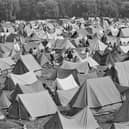 Tents at the National Jazz, Blues and Rock Festival in Reading, UK.