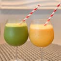 We enjoyed home-made smoothies by the poolside at Rockcliffe Hall and Spa