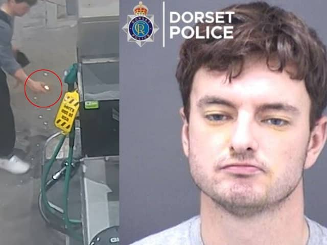 Man tries to start fire at Asda petrol station.