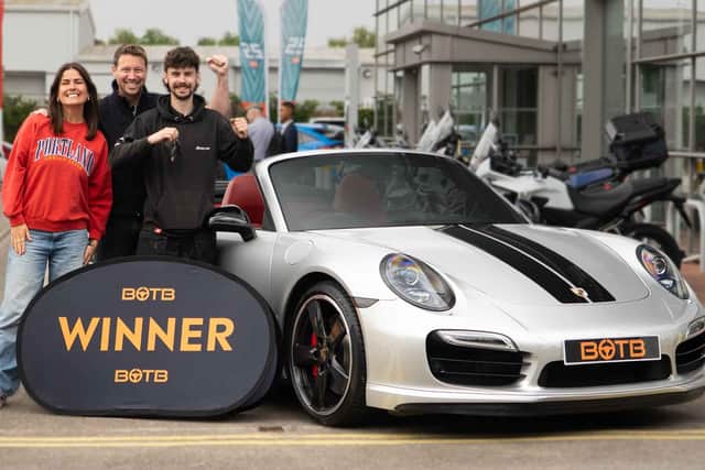 BOTB's presenters turned up at the Lenton Lane dealership to surprise him