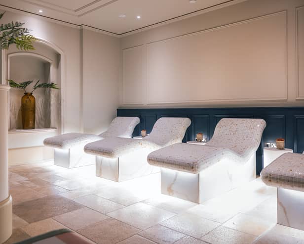The heated loungers in the new relaxation area at Thorpe Park