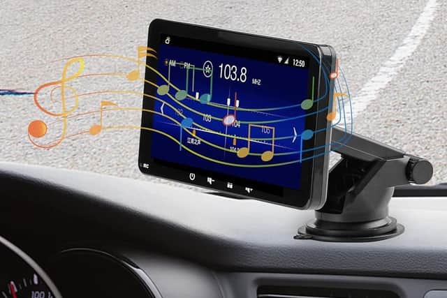 It has a built-in speaker, but it won't sound as good as your car stereo
