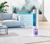 The air cooler uses a tank of cold water, and a pair of ice blocks to send out a super-cool blast of air