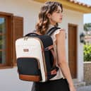 The LOVEVOOK 24-litre cabin backpack measures 40 x 30 x 20cm and features multiple compartments for travel essentials.