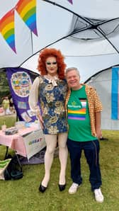  Kate Butch with the Fringe's Rob Harrison at the High Peak Pride Picnic